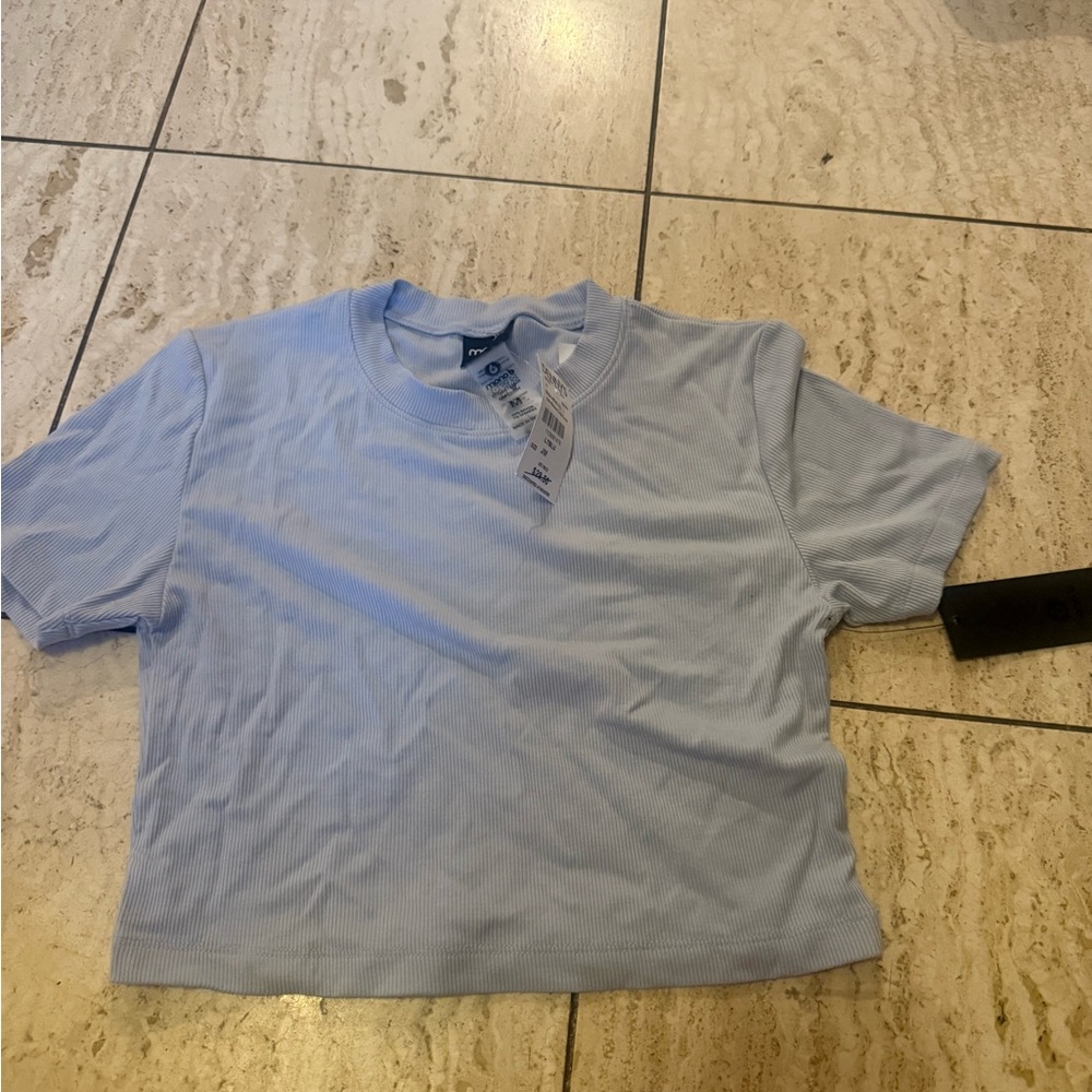 Mono B Light Blue Cropped Tee
